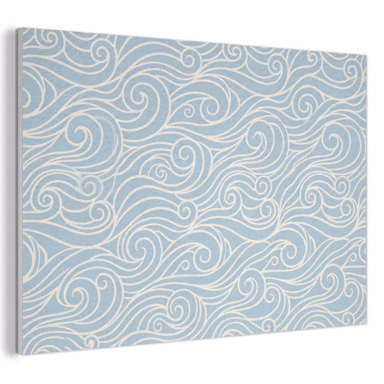 Golf - Abstract - Natuur - Modern - Blauw PET vilt klein -3d