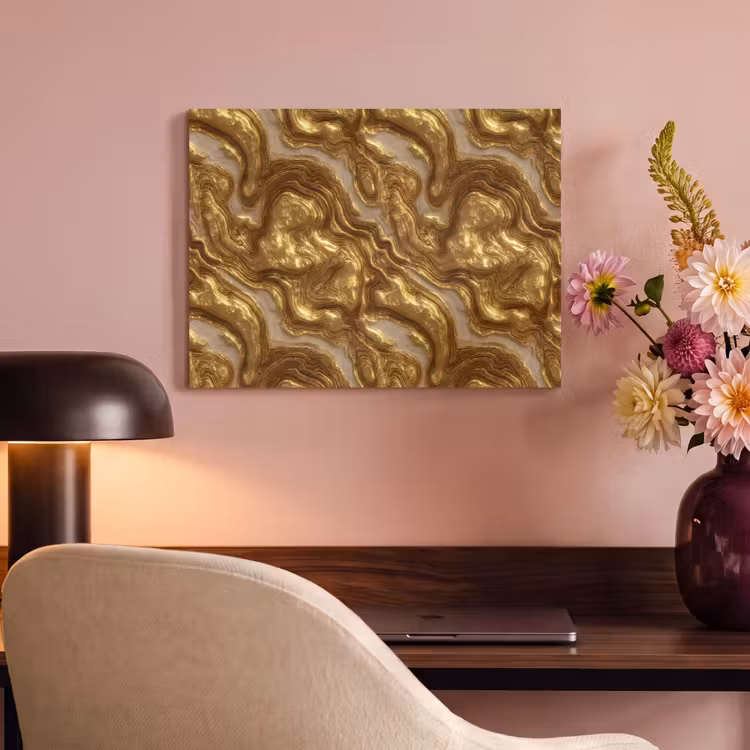 Golven - Organisch - Goud - Crème PET vilt klein 837 -sfeer3