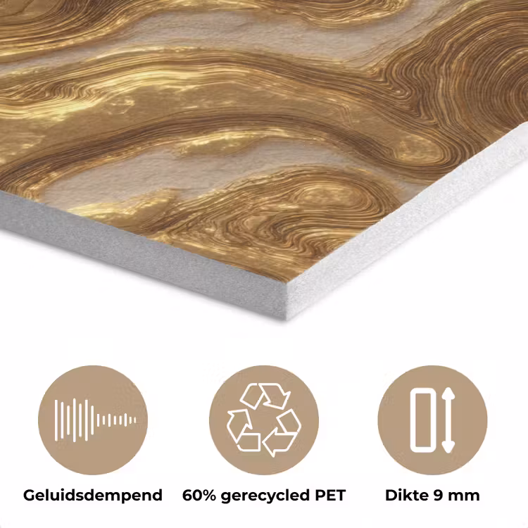 Golven - Organisch - Goud - Crème PET vilt klein 837 -closeup_NL