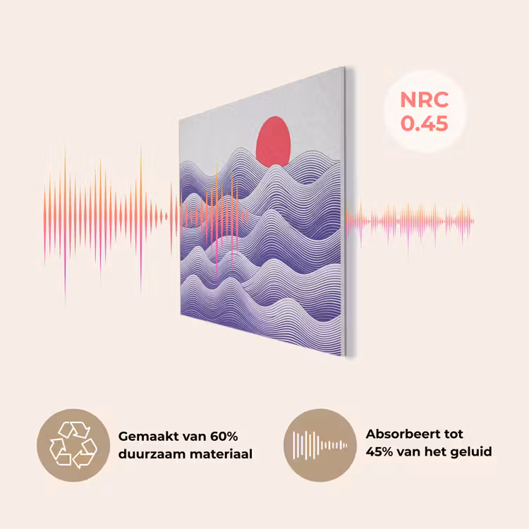 Golven - Zon - Natuur - Abstract - Rood PET vilt klein -USP_NL