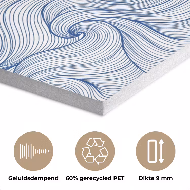Walvis - Staart - Golven - Lijntekening - Blauw PET vilt klein -closeup_NL