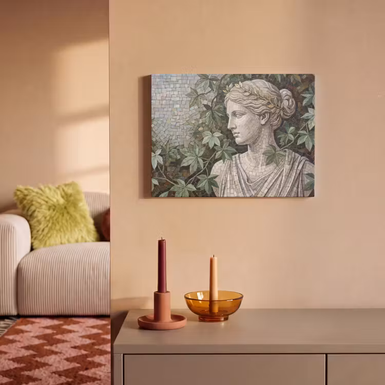 Vrouw - Klassiek - Mozaiëk - Natuur - Groen PET vilt klein -sfeer1