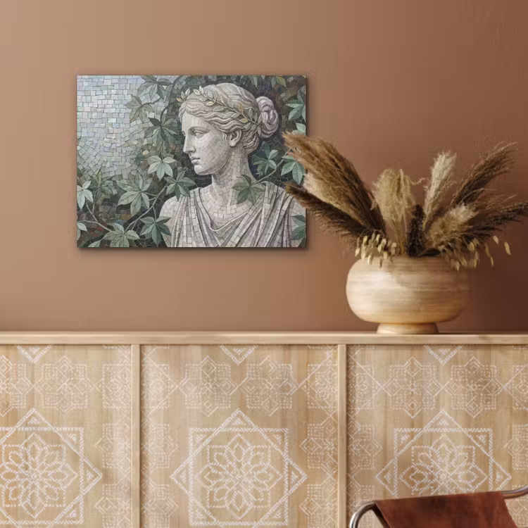 Vrouw - Klassiek - Mozaiëk - Natuur - Groen PET vilt klein -sfeer4