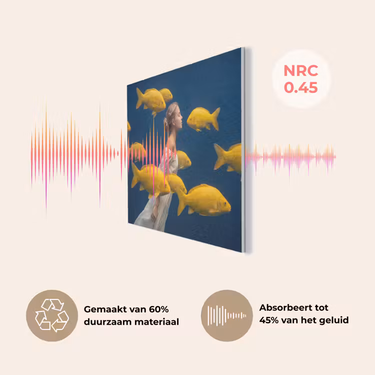 Vrouw - Vis - Water - Natuur - Geel PET vilt klein -USP_NL