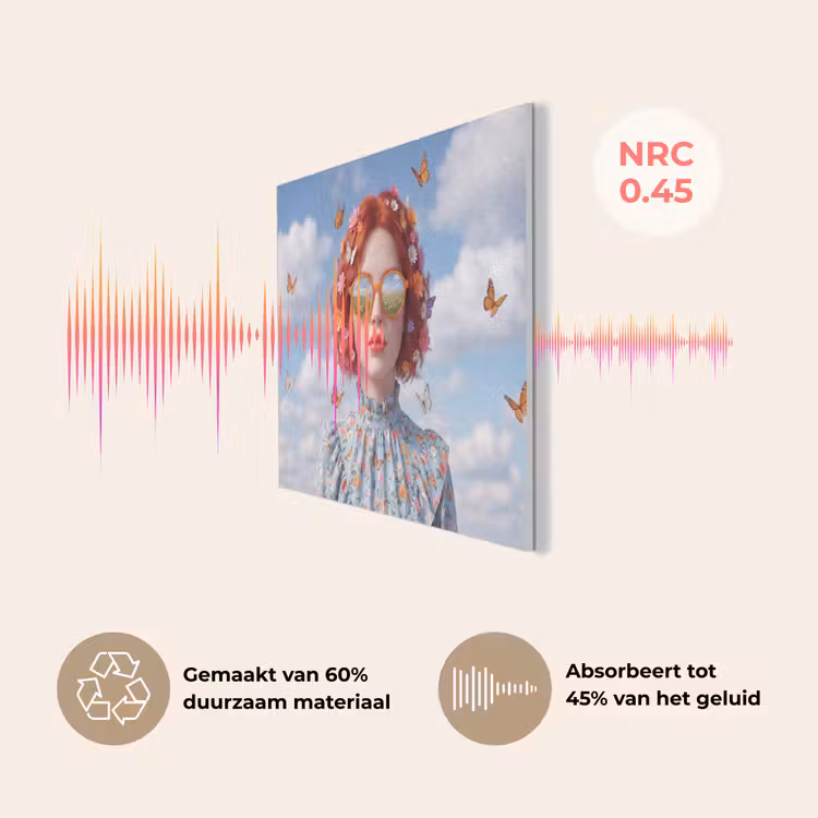 Vrouw - Bloemen - Zomer - Portret - Kleurrijk PET vilt klein -USP_NL