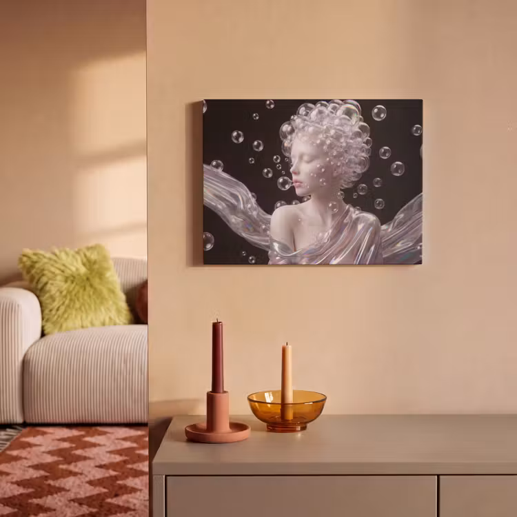 Vrouw - Bellen - Abstract - Kleurrijk PET vilt klein -sfeer1