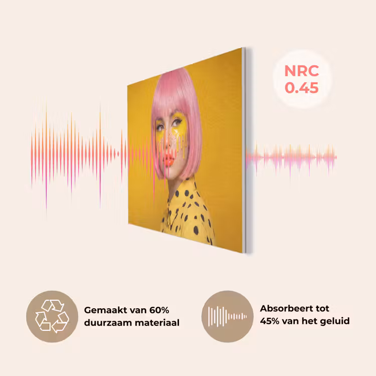 Vrouw - Portret - Abstract - Kleurrijk - Geel PET vilt klein -USP_NL