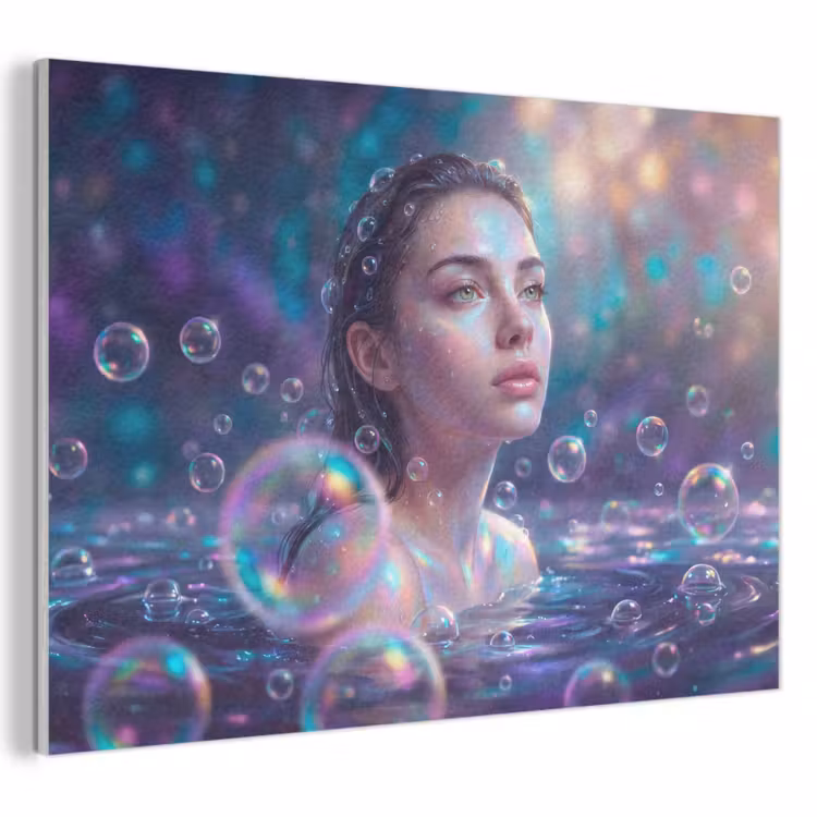 Vrouw - Water - Portret - Kleurrijk - Modern PET vilt klein -3d