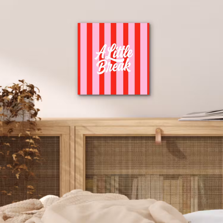 A Little Break - Strepen - Rood - Roze aluminium wit klein -sfeer3