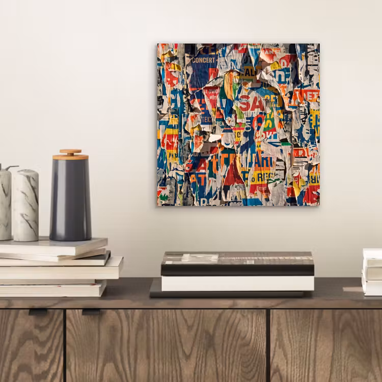Abstract - Gelaagd papier - Urban - Modern - Kleurrijk aluminium wit klein -sfeer1