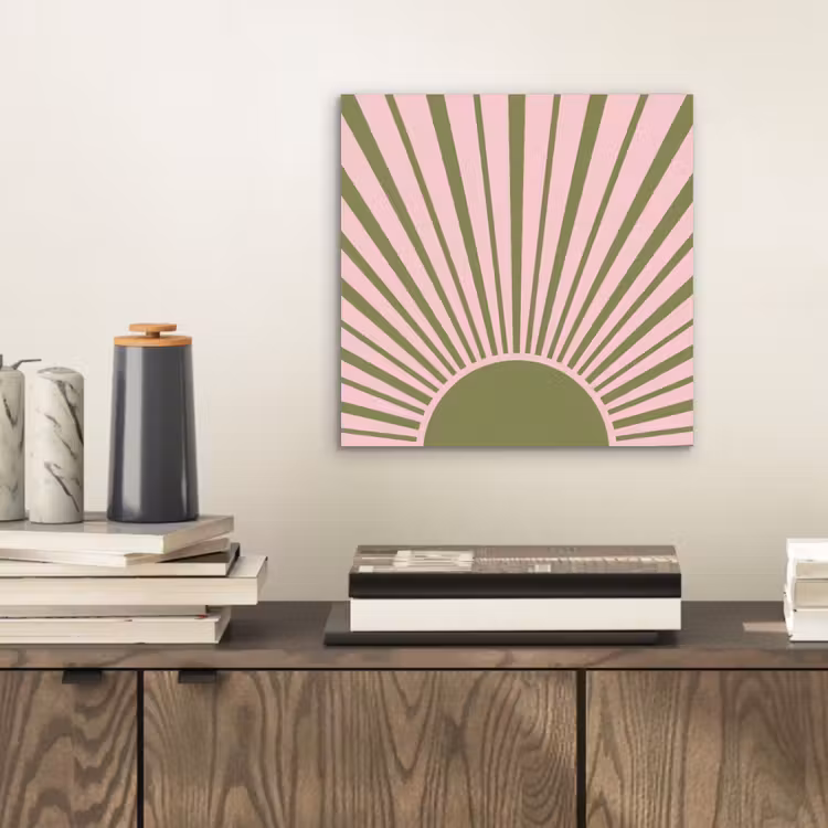 Abstract - Stralen - Grafisch - Roze - Groen aluminium wit klein -sfeer1