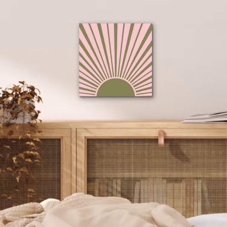 Abstract - Stralen - Grafisch - Roze - Groen aluminium wit klein -sfeer3
