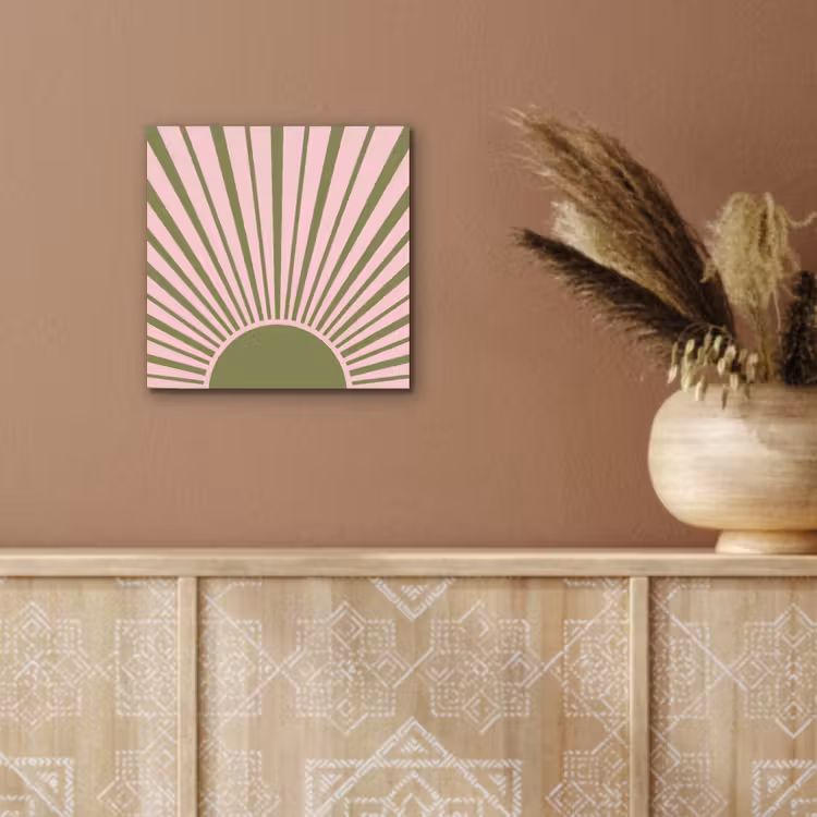 Abstract - Stralen - Grafisch - Roze - Groen aluminium wit klein -sfeer4