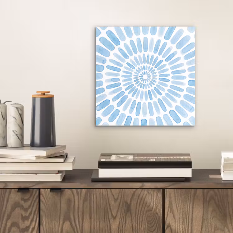 Abstract - Vormen - Kunst - Aquarel - Blauw aluminium wit klein -sfeer1