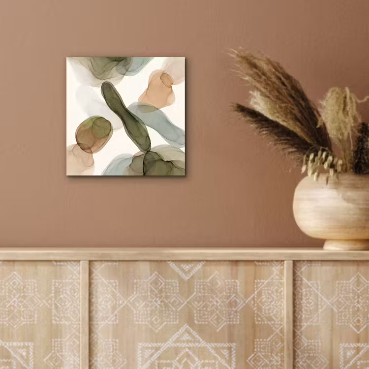Abstract - Vormen - Modern - Kunst - Groen - Bruin aluminium wit klein -sfeer4