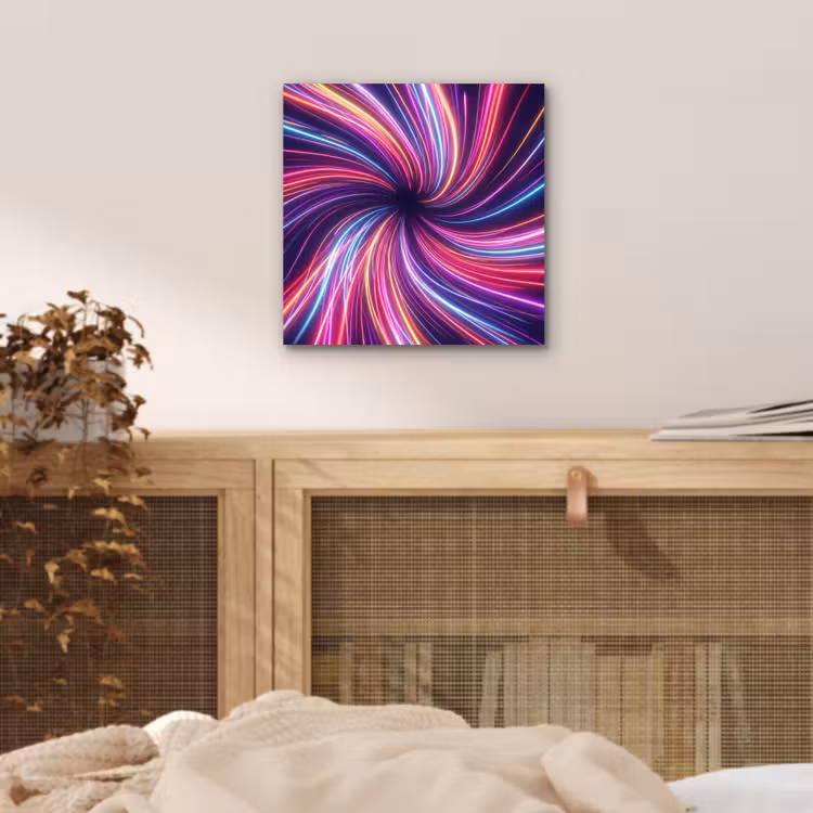 Abstract - Swirl - Futuristic - Neon aluminium wit klein -sfeer3