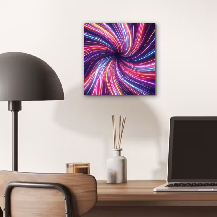 Abstract - Swirl - Futuristic - Neon aluminium wit klein -sfeer5