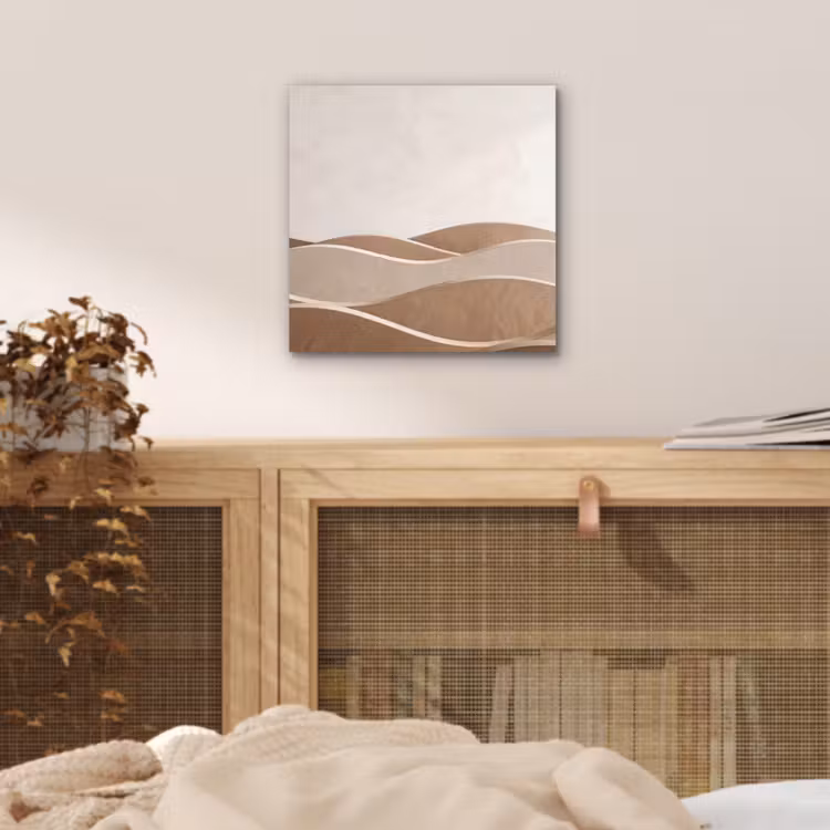 Abstract - Golven - Modern - Beige aluminium wit klein -sfeer3