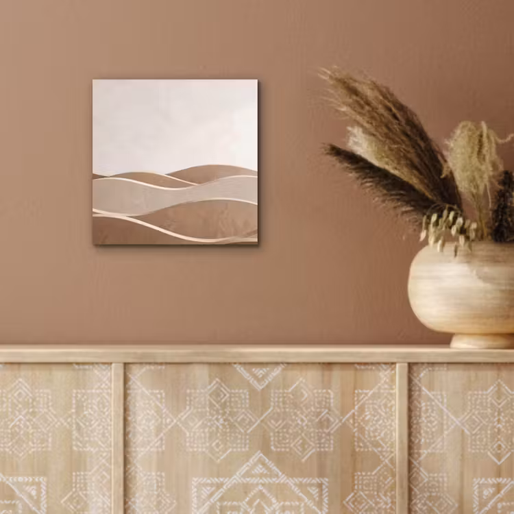 Abstract - Golven - Modern - Beige aluminium wit klein -sfeer4