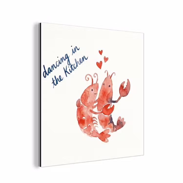 Dier - Dans - Liefde - Waterverf - Rood aluminium wit klein -3d