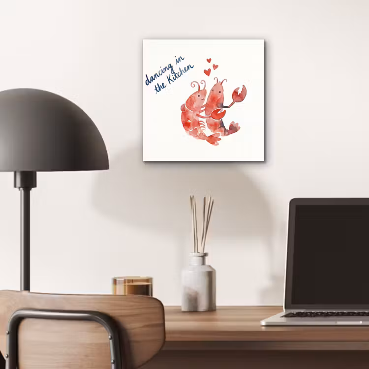 Dier - Dans - Liefde - Waterverf - Rood aluminium wit klein -sfeer5