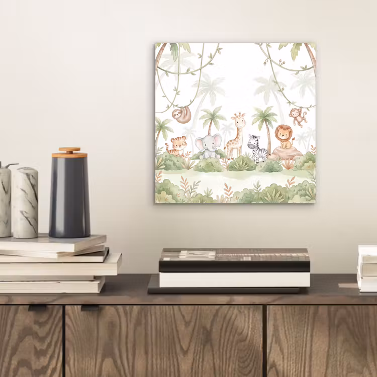 Dieren - Jungle - Pastel aluminium wit klein -sfeer1