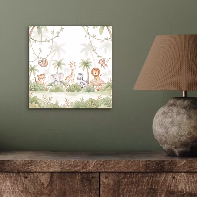 Dieren - Jungle - Pastel aluminium wit klein -sfeer2