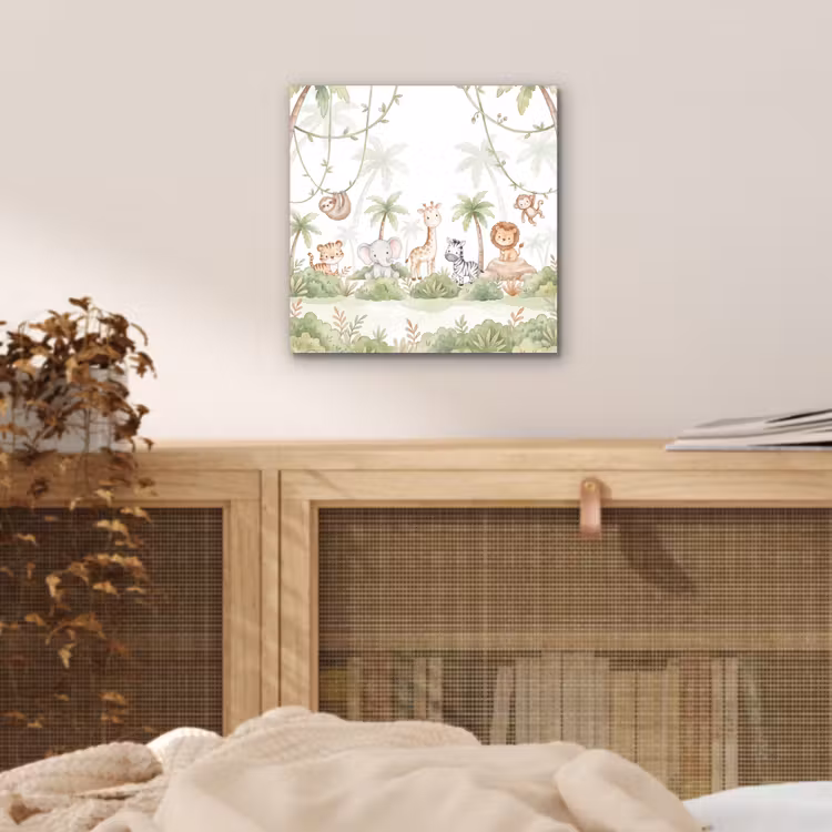Dieren - Jungle - Pastel aluminium wit klein -sfeer3