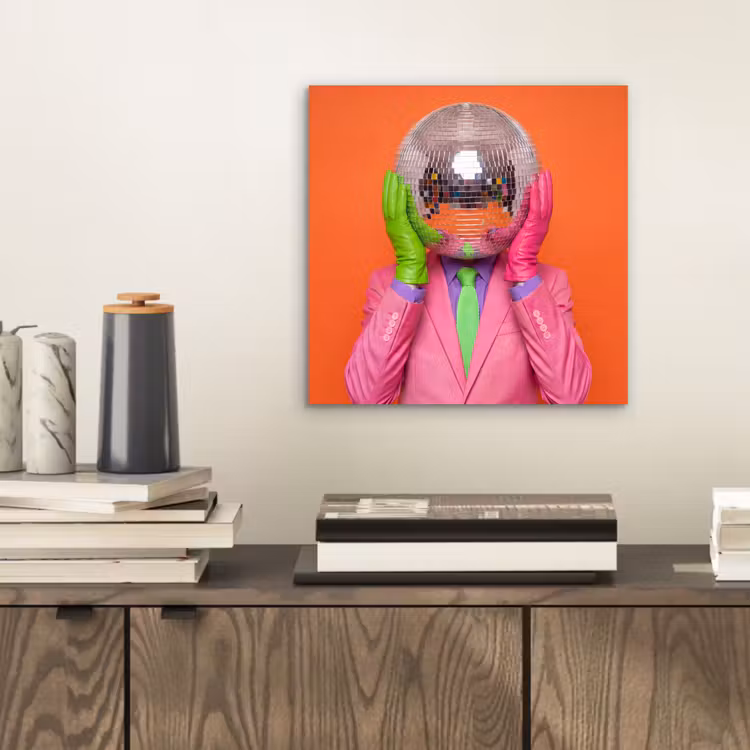 Kunst - Disco bal - Kleurrijk - Modern - Studio aluminium wit klein -sfeer1