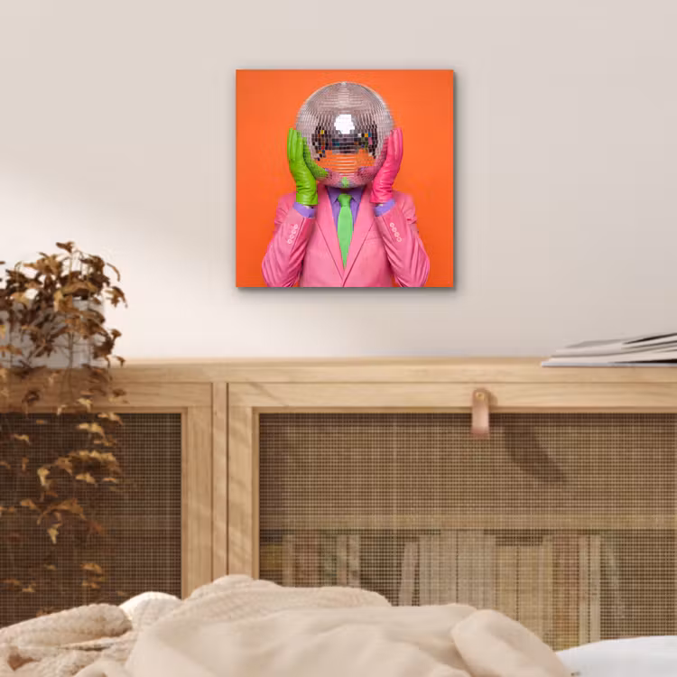 Kunst - Disco bal - Kleurrijk - Modern - Studio aluminium wit klein -sfeer3