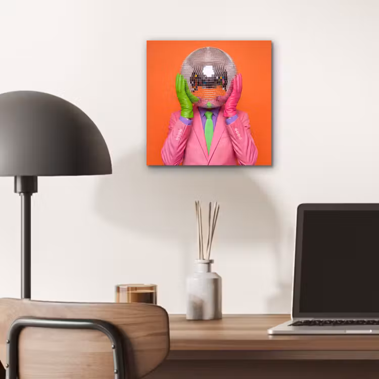 Kunst - Disco bal - Kleurrijk - Modern - Studio aluminium wit klein -sfeer5