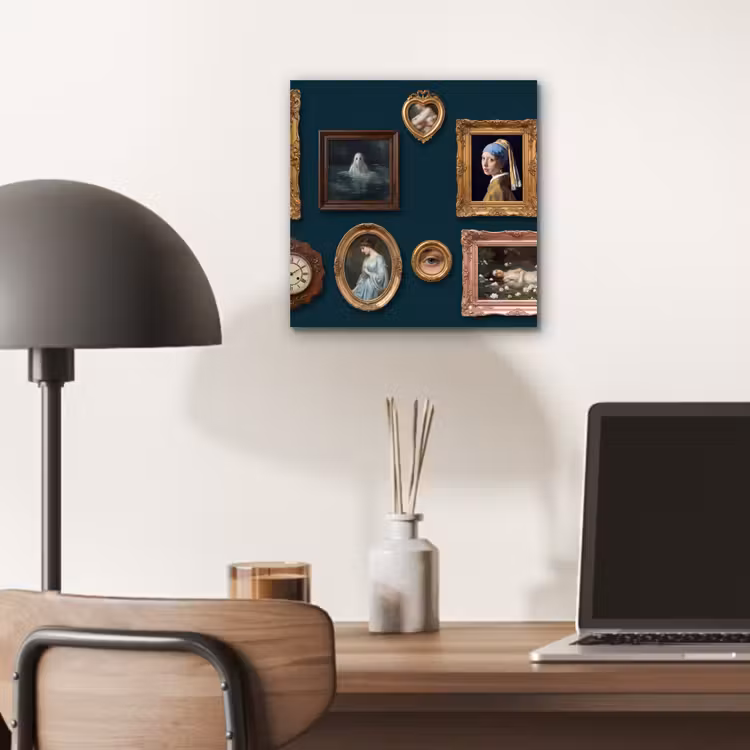 Kunst - Schilderijen - Decoratie - Klassiek - Groen aluminium wit klein -sfeer5