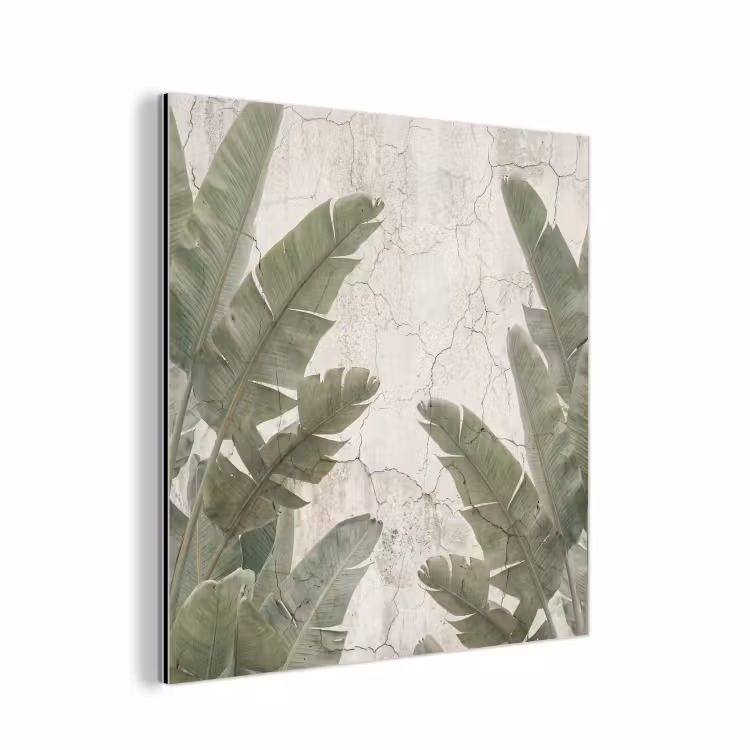 Bananenbladeren - Beton - Groen aluminium wit klein -3d