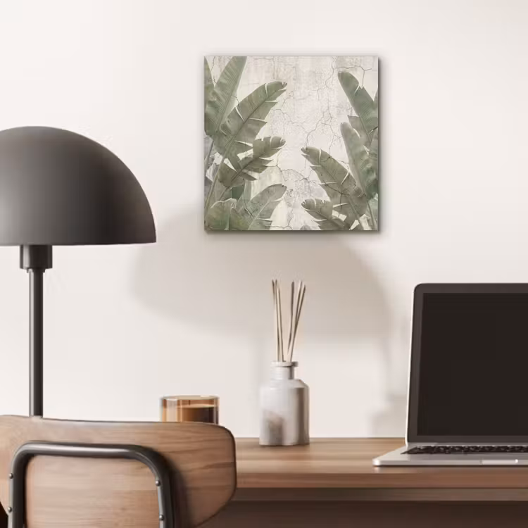 Bananenbladeren - Beton - Groen aluminium wit klein -sfeer5