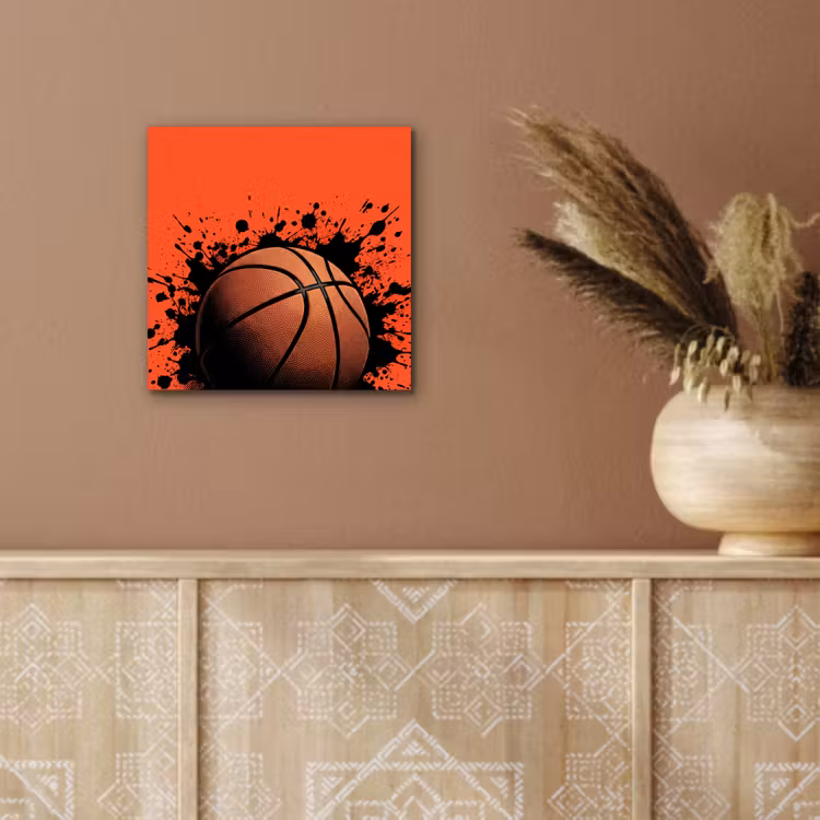 Basketbal - Verf - Sport - Oranje aluminium wit klein -sfeer4