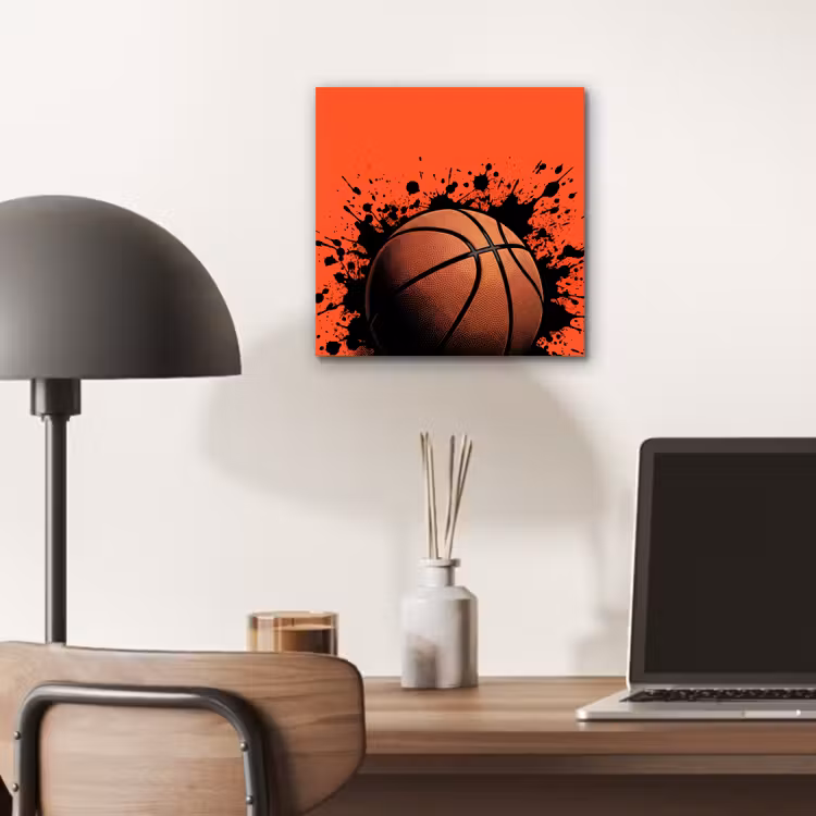 Basketbal - Verf - Sport - Oranje aluminium wit klein -sfeer5
