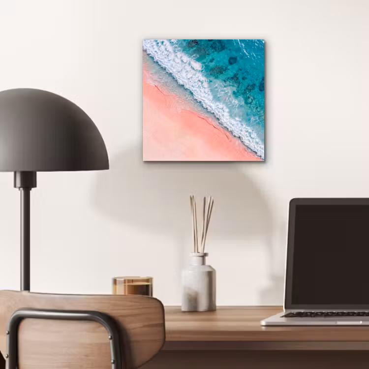 Strand - Oceaan - Golven - Roze Zand - Natuur aluminium wit klein -sfeer5