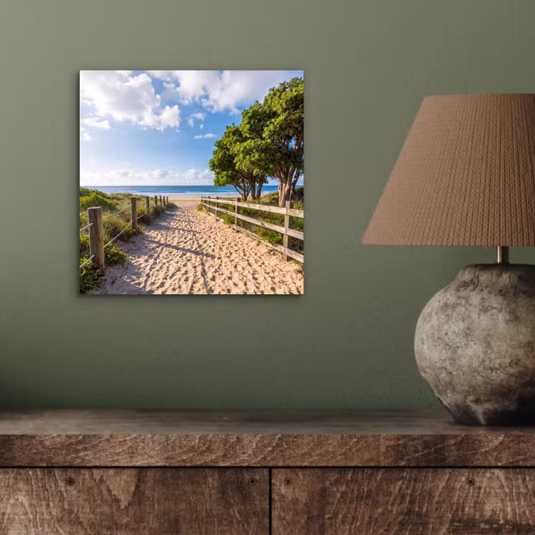 Strand - Zandpad - Oceaan - Natuur aluminium wit klein -sfeer2