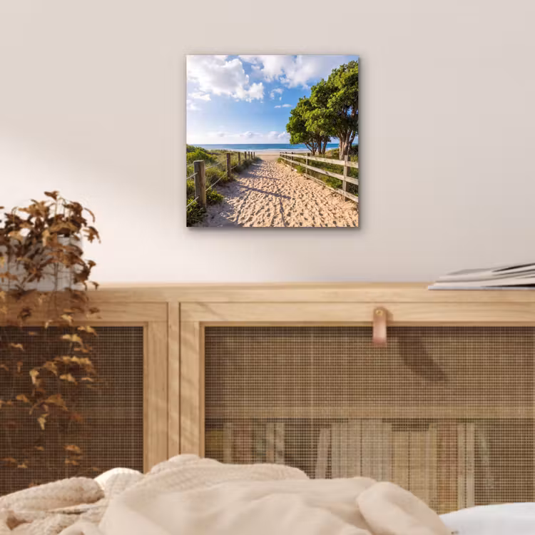 Strand - Zandpad - Oceaan - Natuur aluminium wit klein -sfeer3