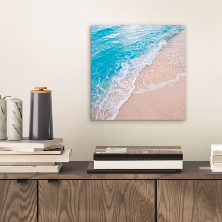Strand - Zee - Golf - Natuur - Blauw aluminium wit klein -sfeer1