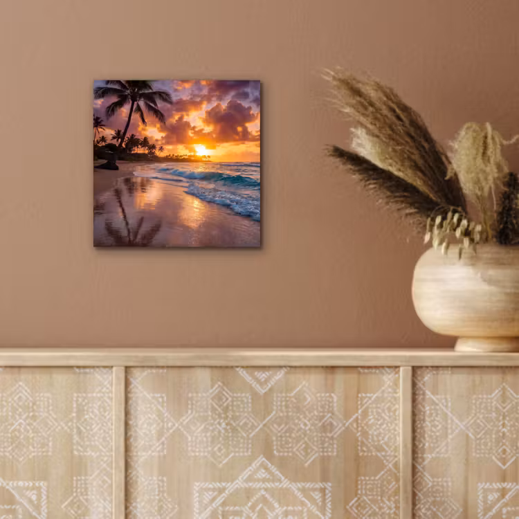 Strand - Zonsopgang - Tropisch - Natuur - Oranje aluminium wit klein -sfeer4