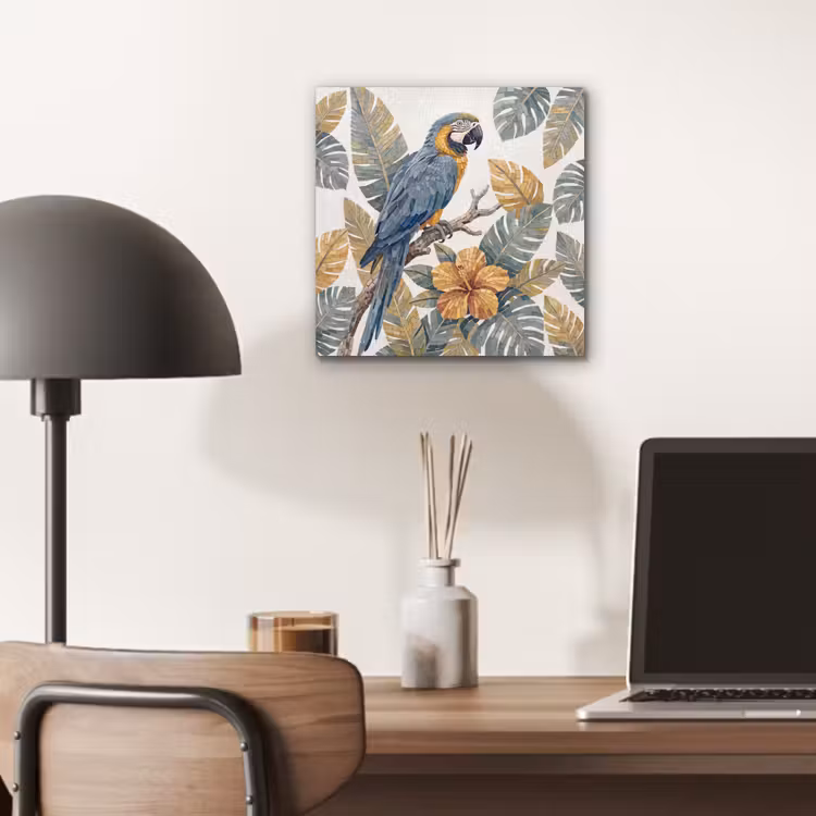 Vogel - Tak - Natuur - Mozaïek - Blauw aluminium wit klein -sfeer5