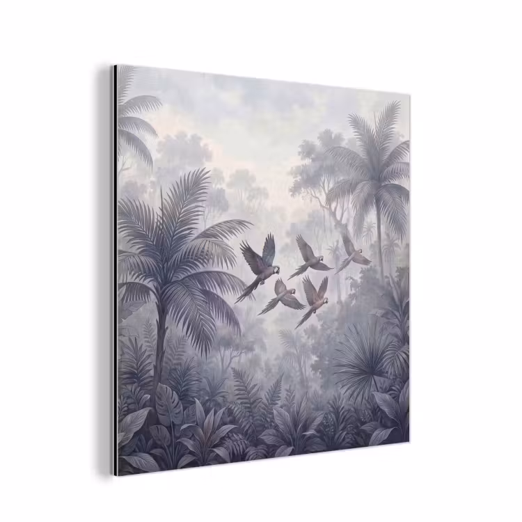 Vogel - Vliegend - Jungle - Vintage - Dieren aluminium wit klein -3d