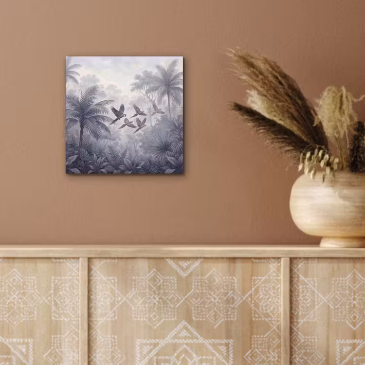 Vogel - Vliegend - Jungle - Vintage - Dieren aluminium wit klein -sfeer4