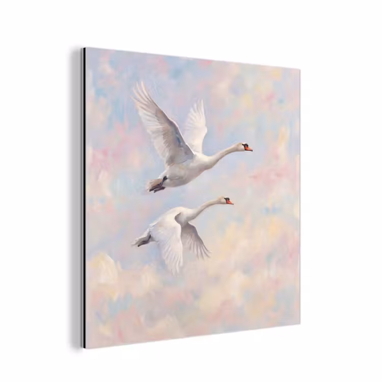 Vogel - Vliegend - Lucht - Modern - Pastel aluminium wit klein -3d