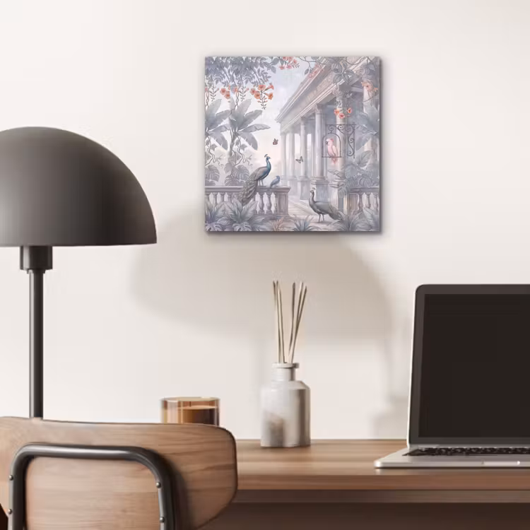 Vogel - Pauw - Architectuur - Klassiek - Groen aluminium wit klein -sfeer5