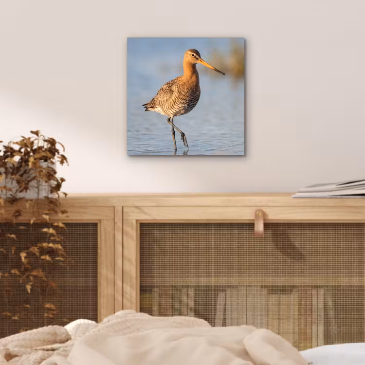 Vogel - Steltloper - Water - Natuur aluminium wit klein -sfeer3