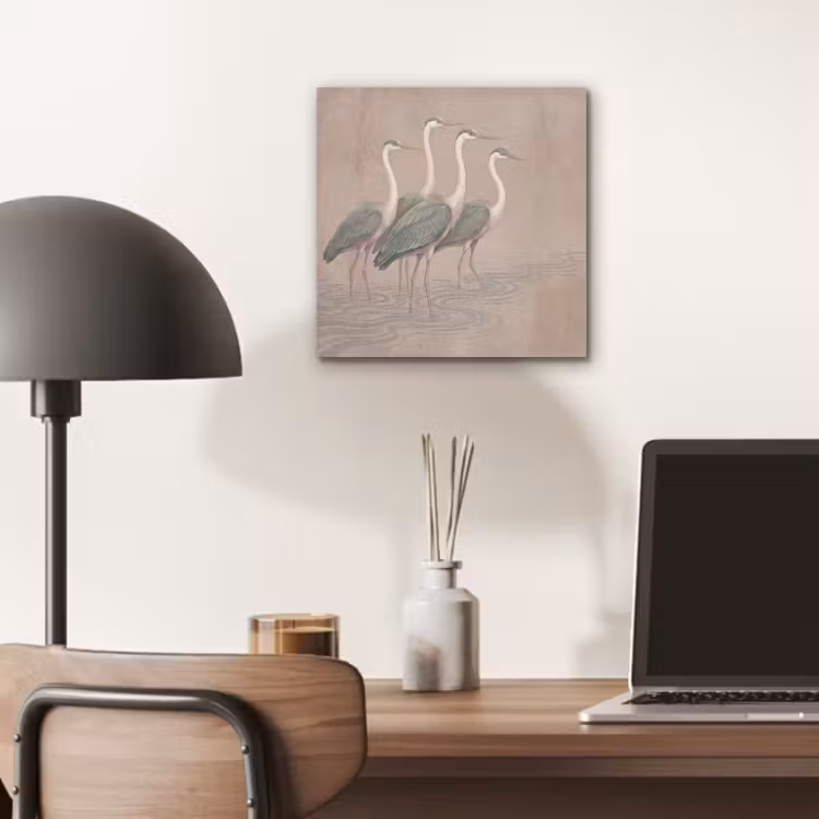 Vogel - Water - Natuur - Vintage aluminium wit klein -sfeer5