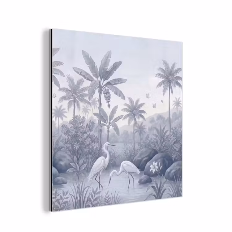 Vogel - Water - Tropisch - Natuur - Blauw aluminium wit klein -3d