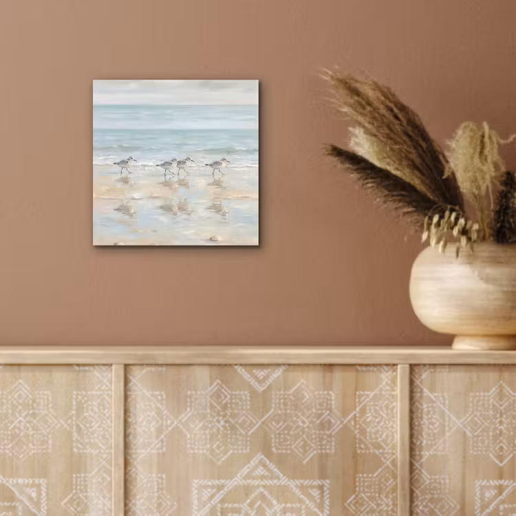 Vogels - Strand - Zee aluminium wit klein -sfeer4